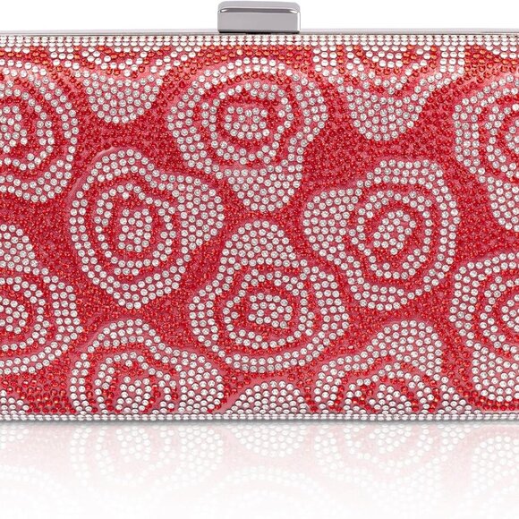 Stylish Red Satin Evening Purse with Organized Compartments - Ideal for Events - Picture 2 of 9